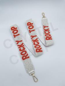 Customizable <b>White</b> Gold Seed Bead Bag Straps Fashion Accessories with Unique Shape and Design Beaded <b>Purse</b> Strap - Product Image 5