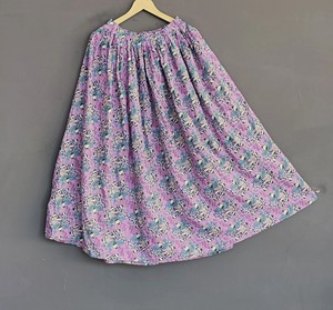 Falda Formal Larga hasta el Suelo con Estampado Floral de Algodón Hecha a Mano para Mujer, Talla Grande, Natural, Transpirable, Estilo Jaipur, Verano - Product Image 1