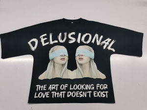 T-shirt surdimensionné en coton 250 g/m² coupe courte et carrée, impression DTG, épaules tombantes, fabrication sur mesure - Product Image 3