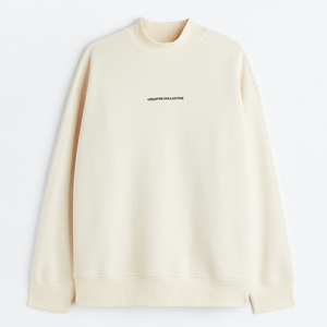 Último diseño de los hombres de cuello redondo personalizado de alta calidad bordado sudadera hombres suelta manga larga liso cuello redondo sudadera - Product Image 6