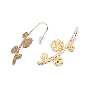 CUCOCUCA YXQ E167 Colore dorato Acciaio inossidabile Eleva il tuo stile Texture martellata Design leggero Orecchini pendenti per uso quotidiano - Product Image 2