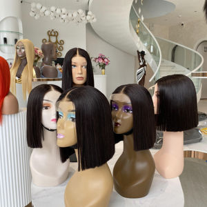 Extension de cheveux humains perruque bob soyeuse et brillante 100% perruque de cheveux humains vietnamiens coupe émoussée - Product Image 1