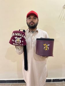 <b>Black</b> Tassel Shriner Fez <b>Hat</b> Hand Embroidered Red Felt Classic Shriner Fez <b>Hat</b> Maroon Color With Fancy Font Rhinestones - Product Image 5