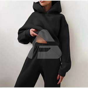 Conjuntos Deportivos de Invierno para Mujer, Estilo Urbano, Ecológicos, con Logotipo Personalizado y Marca Privada, Conjuntos de 2 Piezas de Felpa de Algodón - Product Image 5