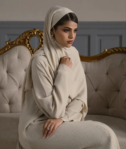Premium Modest <b>Women</b> <b>Abaya</b> Dress Beaded Anti-static Breathable Cotton Polyester Blend Islamic Maxi Dubai Style Wedding Casual - Product Image 4