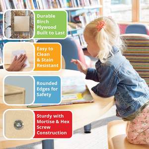 Set di Mobili <span class=keywords><strong>Montessori</strong></span> in Legno per Asilo Nido e Scuola Materna, Tavolo e Sedie per Bambini, Arredamento per Centri di Apprendimento - Product Image 2