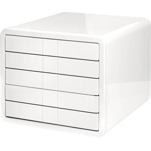 HAN I-Box 5-<b>Drawer</b> Desktop Organizer (DIN A4 & C4)-ABS <b>Plastic</b> White Housing & <b>Drawers</b> - Product Image 1