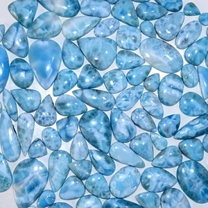 Larimar bleu naturel pierres précieuses en vrac gros Lot mélange forme bleu Larimar Cabochon pierres précieuses en vrac faisant des bijoux - Product Image 6