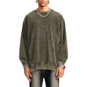 Sweat-shirt décontracté effet délavé léger et confortable, idéal pour le streetwear et les tenues de tous les jours - Product Image 2