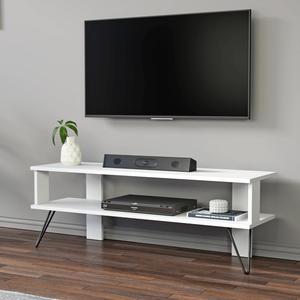 Duama Premium European Style TV <b>Stand</b> White Durable Wood Unit with Modern Stylish Design for Home Villa Hotel or <b>Hall</b> Use - Product Image 2