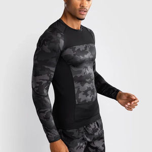Rashguard BJJ imprimé sur mesure, Rashguard de compression MMA à manches longues/courtes pour hommes, Spandex/Polyester, dernier style - Product Image 3