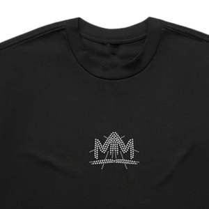 T-shirt graphique diamant pour homme et femme, design minimaliste avec logo couronne, coton noir, qualité supérieure, pour un usage quotidien - Product Image 3