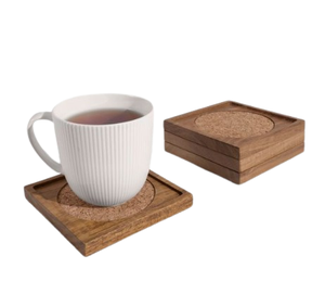 Square Shape Acacia Wood <b>Coaster</b> Coffee Cup Pads Classic Style Kitchen Accessory Acacia Wood <b>Coasters</b> For Drinks Coffee Tea - Product Image 5