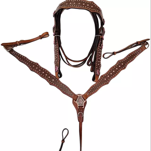 Ensemble de stalles à tête de cheval indienne de la meilleure qualité avec plaque de poitrine au meilleur prix - Product Image 1