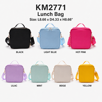 Keymay Stock Multi Couleurs Portable Nylon Bandoulière Glacière Sac Isotherme Étanche Épaule avec Poche Boîte À Lunch Enfants