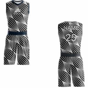 Ensembles de maillots et shorts de basket-ball respirants personnalisés 100% polyester évacuation de l'humidité imprimé personnalisé pour votre équipe - Product Image 3