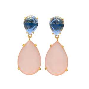 New Arrival Colourful Earrings with Peace and Light Blue Quartz Gemstone Earring Classic Design for Women and Girl by Gemstone - Product Image 1