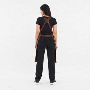 Tablier en cuir pour femme Tiierwear avec poches, sangle réglable, logo imprimé numériquement, détection par aiguille, fermeture à pression, idéal pour la restauration - Product Image 5