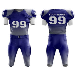 Professionnel unisexe adultes maillot de Football américain 100% Polyester tissu respirant à manches courtes imprimé équipe porter uniforme - Product Image 1