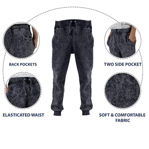 Joggers de secado rápido para hombre, pantalones transpirables de secado rápido para hombre, ropa de fitness, lavado ácido, pierna recta con logotipo personalizado - Product Image 4