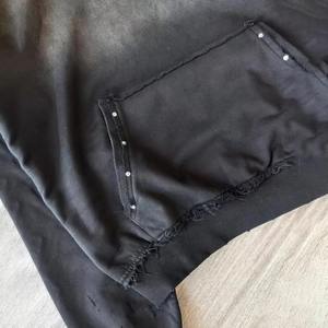 Meilleur tissu 500 GSM 100% coton éponge française poids lourd lavé à l'acide pull hommes à capuche à capuche strass sérigraphie - Product Image 3