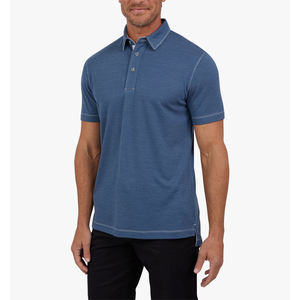 Vente en gros de polo brodé personnalisé à séchage rapide T-shirt uni en coton et polyester pour hommes 200g Polos respirants pour hommes - Product Image 4