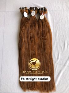 100% Calidad Premium Visón camboyano Templo indio Virgen 22 ''Color #8 Extensiones de paquetes rectos Proveedor indio de un solo donante - Product Image 5