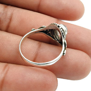 Venta caliente de buena calidad 925 plata esterlina Arco Iris Natural piedra lunar forma ovalada anillo grueso joyería hecha a mano fabricante a granel - Product Image 5