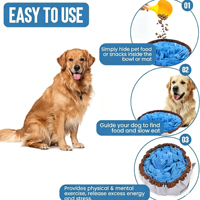 Tapis de reniflement en feutre pour chien, avec bord réglable à cordon, jouet puzzle pour l'entraînement olfactif et la recherche de friandises en intérieur