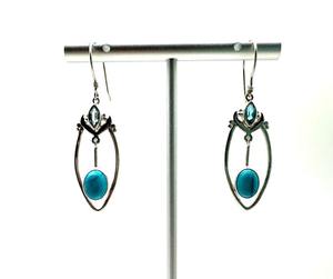 Bijoux pour femmes Boucles d'oreilles style bohème en argent sterling 925 Boucles d'oreilles en argent sterling turquoise tendance Boucles d'oreilles faites à la main Cadeau pour - Product Image 2