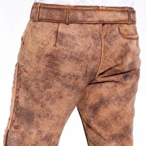 Pantalones cortos alemanes tradicionales Lederhosen de cuero bávaro bordados personalizados para Oktoberfest y celebraciones festivas - Product Image 3