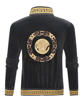 Survêtement en velours à capuche pour homme, personnalisé avec logo, respirant, séchage rapide, léger, hiver, uni, décontracté, luxe, ensemble deux pièces, poches latérales