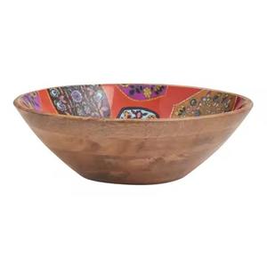 Tazón Redondo de Madera con Diseño Vintage para Servir Ensaladas y Arroz, Tazón Decorativo para el Hogar - Product Image 2