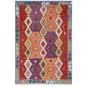 Alfombra Kilim de Maimana, Afganistán, 248 x 169 cm, Alfombra Tradicional Afgana - Product Image 1
