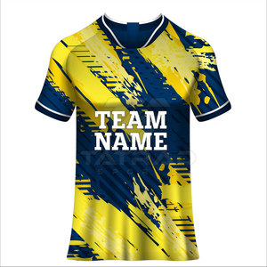 Vêtements de sport d'été pour hommes, maillot imprimé par sublimation, séchage rapide, respirant, manches courtes, col rond, nouvelle collection - Product Image 2