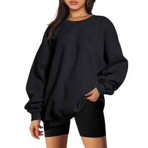 Femmes automne mode tenues vêtements polaire col rond pull chandails surdimensionnés sweats à capuche - Product Image 1