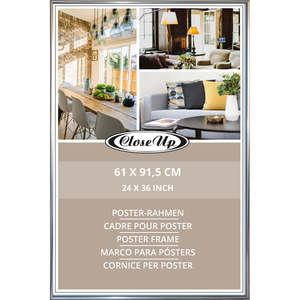 Cadre photo en aluminium argenté 61 x 91,5 cm, cadre métallique pour affiche, pour une utilisation décorative à la maison - Product Image 4