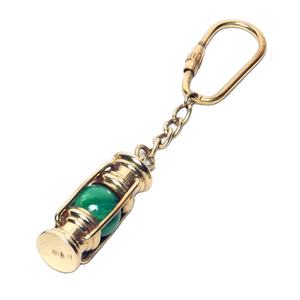 Llavero de latón decorativo náutico Llavero con forma de linterna con material de metal con acabado pulido de vidrio tallado - Product Image 2