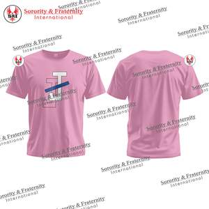 T-shirts brodés pour femmes avec lettres grecques de la sororité Jack and Jill |   T-shirt en coton et polyester personnalisé pour femmes, broderie de sororité - Product Image 2