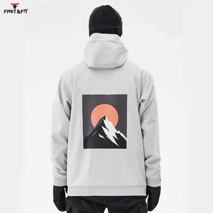 Veste de ski pour homme à capuche, imprimée, imperméable, coupe-vent, grande taille, fermeture éclair, respirante - Tex, pour le snowboard en hiver - Product Image 2