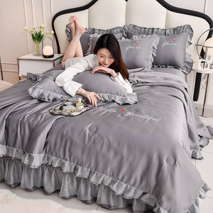 Falda de cama de tela ultraelástica de Venta caliente Falda de cama de diseño más nuevo 2025 suave y lisa - Product Image 6