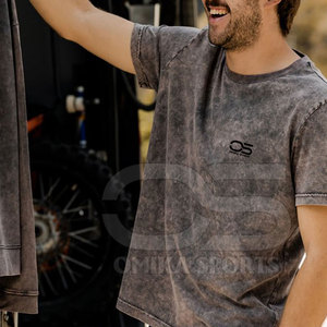 Camiseta de gran tamaño 100% de algodón para hombre con lavado ácido con aspecto Vintage lavado, camiseta de lavado ácido para hombre - Product Image 6