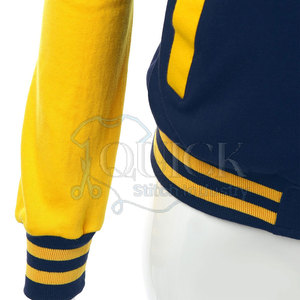 แจ็คเก็ตเลตเตอร์แมนผู้หญิงคุณภาพพรีเมียม ผ้าทึบ คอตั้ง ระบายอากาศ แห้งเร็ว ผลิตจากผ้าถักผสมคอตตอนและไนลอน แขนยาว สำหรับฤดูหนาว - Product Image 6