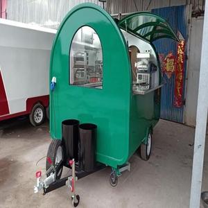 Street Snack Aluminum Towable Food Trailer with Fast Food Push Mobile Trolley Mini Shaved Ice Cream Freezer - Product Image 1