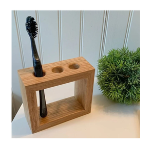 Soporte para Cepillo de Dientes de Madera Ecológico y Sostenible, Soporte de Madera de Alta Calidad con Lateral Adicional - Product Image 1