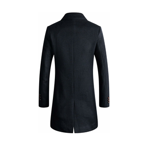 OEM High Quality Solid Two Color <b>Men</b> <b>Long</b> Coats Breathable Custom Black Print <b>Long</b> Coats Overcoat - Product Image 3