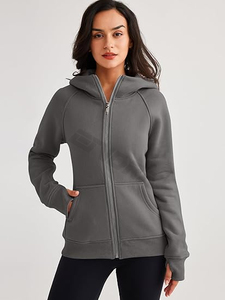 Sweat-shirt à capuche pour femme, manches longues, à porter au quotidien, confortable, doux, à fermeture éclair, uni, basique, décontracté, printemps, confortable, polyvalent, tendance - Product Image 2