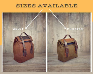 Sac à lunch durable en toile épaisse cirée pour hommes avec fermeture à glissière en cuir pour contenants alimentaires LCLB-0020 - Product Image 4