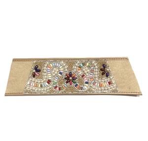 Sandalias de una tira semiterminadas con pedrería estilo bohemio étnico y adornos de diamantes de imitación. - Product Image 5