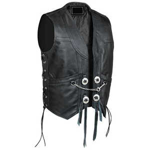 Tout nouveau 2024 motards gilet gilet pour hommes avec poche de transport dissimulée en cuir véritable de qualité supérieure mode gilets en cuir - Product Image 2